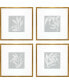 Фото #1 товара Leaf Study Framed Art, Set of 4