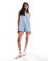 Фото #1 товара ASOS DESIGN soft denim wide leg playsuit in light wash blue