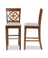 Alexandra Modern and Contemporary Fabric Upholstered 2 Piece Bar Stool Set