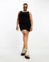 Фото #4 товара ASOS DESIGN Curve ribbed scoop neck vest mini dress in black