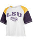 Women's White LSU Tigers Serenity Gia Cropped T-shirt
