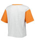Фото #2 товара Women's Gray, Orange Distressed Clemson Tigers Dolly Cropped Notch Neck T-shirt