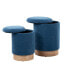 Marla Contemporary Nesting Ottoman Set in Wood and Fabric by Lumisource
