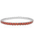 Simulated Garnet January Birthstone Tennis Stretch Bracelet