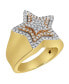 Фото #7 товара SuperStar Natural Certified Diamond 1 cttw Round Cut 14k Rose Gold Statement Ring for Men