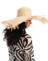 Accessorize raw edge wide brim hat in natural