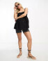 Фото #4 товара ASOS DESIGN Maternity square neck broderie sun top with tie shoulder in black