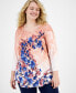 Фото #5 товара Plus Size Floral-Print Top, Created for Macy's