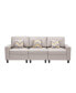 Nolan Linen Fabric Sofa With Pillows And Interchangeable Legs