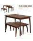 3 PCS Wooden Dining Table Set Kitchen Furniture For 4 Modern Table Set With 2 Benches Spacious