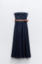 Фото #8 товара Джинсовое платье миди z1975 с ремнем ZARA