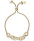 ფოტო #1 პროდუქტის Gold-Tone Imitation Pearl Twisted Slider Bracelet