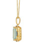 Mint Julep Quartz (6-3/4 ct. t.w.) & Diamond (1/4 ct. t.w.) Halo Adjustable 20" Pendant Necklace in 14k Gold