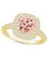 Morganite and Diamond Accent Halo Ring in 14K Yellow Gold