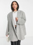 Фото #3 товара ASOS DESIGN Tall wool swing grandad blazer in grey