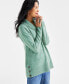 Фото #1 товара Petite Shawl-Collar Button-Trim Tunic Sweater, Created for Macy's