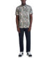 Men's Slim Fit Medallion Print Short Sleeve Button-Front Shirt