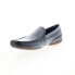 Фото #4 товара Zanzara Oran ZZ1370S Mens Blue Leather Loafers & Slip Ons Moccasin Shoes