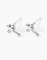 Фото #4 товара Kingsley Ryan cross stud earrings in sterling silver