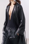 Zw collection long leather coat