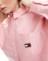 Tommy Jeans badge boyfriend shirt in pink