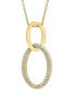 ფოტო #3 პროდუქტის EFFY® Diamond Interlocking Oval Loop 18" Pendant Necklace (1/2 ct. t.w.) in 14k Gold