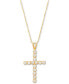 Macy's cubic Zirconia Cross 18" Pendant Necklace in 14k Gold