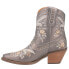 Фото #3 товара Dingo Primrose Metallic Embroidered Floral Snip Toe Cowboy Booties Womens Grey C