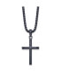 ფოტო #1 პროდუქტის Polished Dark Grey IP-plated Cross Pendant Box Chain Necklace