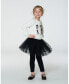 Big Girls Leggings With Tulle Skirt Black