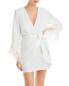 Wayf Women Feather Wrap Mini Dress White Size Small