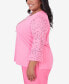 ფოტო #3 პროდუქტის Plus Size Paradise Island Eyelet Trim Top with Detachable Necklace