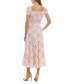 ფოტო #2 პროდუქტის Juniors' Floral Print Puff-Sleeve Midi Dress
