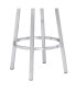 Фото #10 товара Madrid 30" Bar Height Swivel Gray Artificial leather and Brushed Stainless Steel Bar Stool
