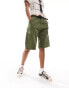 Gramicci cotton twill long line cargo short in khaki