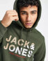 Фото #4 товара Jack & Jones logo hoodie in forest green