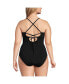 Фото #2 товара Plus Size Chlorine Resistant Lace Up One Piece Swimsuit