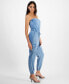 Фото #4 товара Women's Lucia Strapless Cargo Denim Jumpsuit