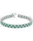 Sapphire (10 ct. t.w.) & Diamond (1 ct. t.w.) Double Row Bracelet in Sterling Silver (Also in Emerald)