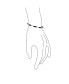 ფოტო #2 პროდუქტის Asian Style Black Natural Onyx Strand Tube Bar Link Bracelet For Women Sterling Silver 7.5 Inch