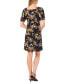 Women's Floral Puff-Sleeve Square-Neck Knit Dress