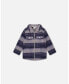 Big Boys Overshirt Wool-Effect With Pockets Plaid Blue And Gray