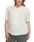 Фото #1 товара Блузка Calvin Klein plus Size с короткими рукавами и завязкой на шее