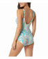 Фото #2 товара Women's Paisley Bra Sized Draped Sash One Piece Swimsuit
