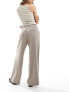 Selected Femme high waist wide fit trousers in beige грейдж, 40 - фото #5