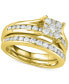 Diamond Cluster Channel-Set Bridal Set (1 ct. t.w.) in 14k White, Yellow or Rose Gold