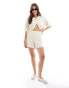 Pieces knitted short co-ord in cream