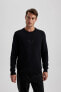 Regular Fit Bisiklet Yaka Waffle Sweatshirt B1870ax23au