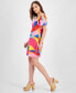 Фото #4 товара Women's Printed Flutter-Sleeve A-Line Dress