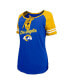 ფოტო #3 პროდუქტის Women's Royal, Gold Los Angeles Rams Logo Lace-Up Raglan T-shirt